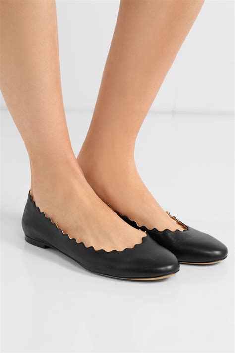 chloe flats scalloped|chloe lauren scalloped ballet flats.